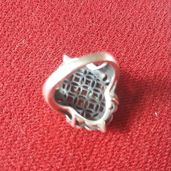 Sold! Sterling Amber Rose Intaglio Ring - Picture 3 of 4